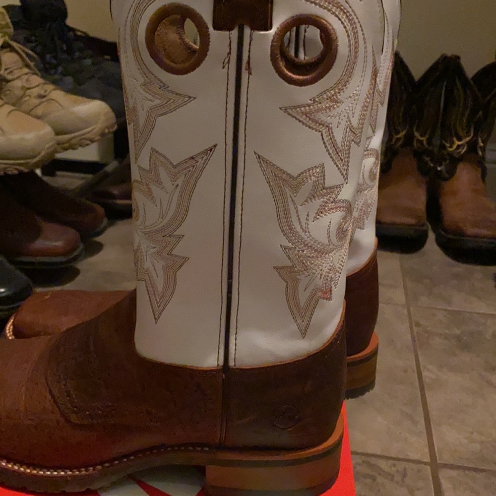 Cowboy boots brown and white size 10 - Picture 2 of 6